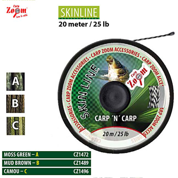 Поводочний матеріал з опліткою Carp Zoom Skinline 25lb 20m