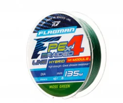 Шнур Flagman PE Hybrid F4 MossGreen 135m 0,14mm 7,7kg/17lb