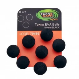 Искусственная насадка Texno Eva Balls 10 mm, black, 8 ps