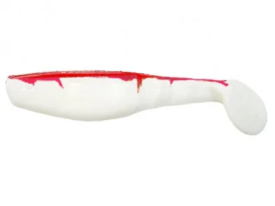 Віброхвіст Manns Predator 2,5 70мм білий з червоною спиною