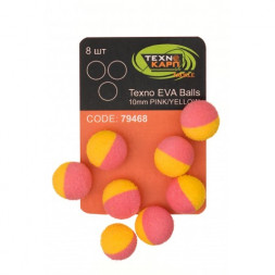 Искусственная насадка Texno Eva Balls 10 mm, pink/yellow, 8 ps