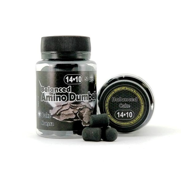 Бойлы насадочные Grandcarp BALANCED Amino Dumbells CAKE (МАКУХА) 14•10 мм 50 шт. (BBB006)