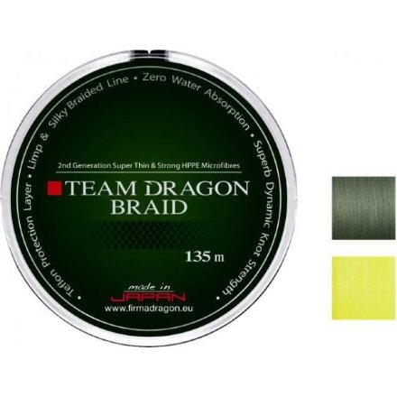 Шнур Team Dragon Braid 135m 0.10mm 7.90kg Fluo Yellow