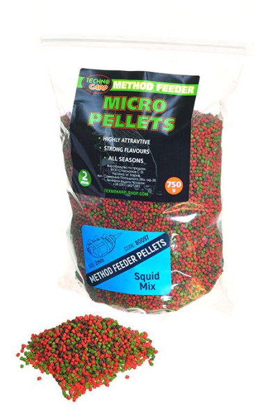 Пеллетс Technocarp Method Feeder Micro Pellets Squid mix 750g