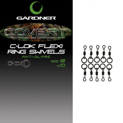 Вертлюг Gardner Covert C-Lok Flexi-Ring Swivels 12 Anti Glare 10шт