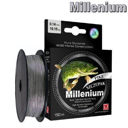 Шнур Dragon Millenium Щука 150m 0.14mm 10.15kg grey 