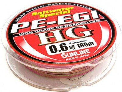 Шнур Sunline PE EGI HG 180m #0.4/0.104mm 3.3kg/8Lb