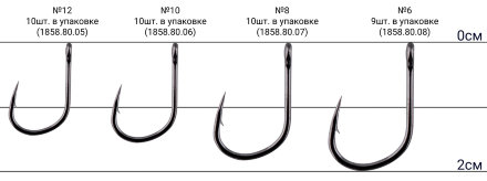 Крючки Brain F1 Wide Gape #12 10шт