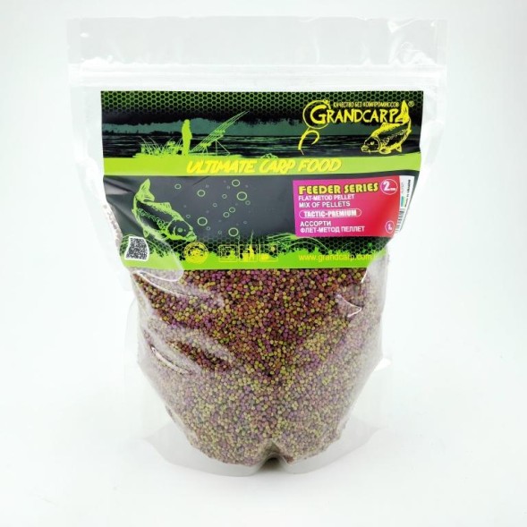 Флет-метод пеллет АССОРТИ серий TACTIC/PREMIUM 2 мм 1 кг (PLF021)