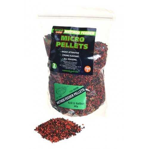 Пеллетс Technocarp Method Feeder Micro Pellets Krill&amp;Halibut mix 750g