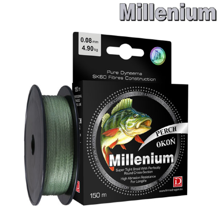 Шнур Dragon Millenium Окунь 150m 0.10mm 6.45kg green