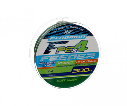 Шнур Flagman Hybrid X4 Feeder Moss Green 300m 0.12mm 6.4kg