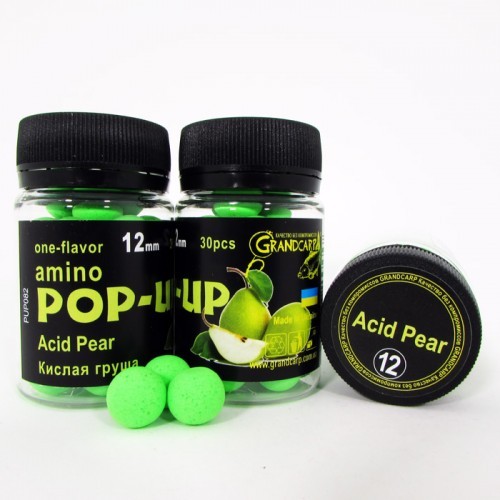 Бойлы amino POP-UP Grandcarp ACID PEAR (КИСЛАЯ ГРУША) Ø12 мм 30 шт. (PUP082)