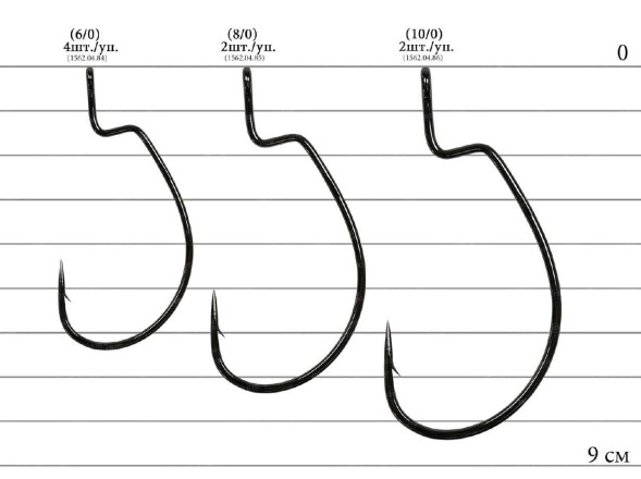 Офсетный крючок Decoy Worm26 Kg HOOK MAGNUM 8/0, 3 шт