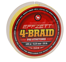 Шнур D.A.M. Effzett 4-BRAID 125m 0,10mm 4,5kg (yellow)