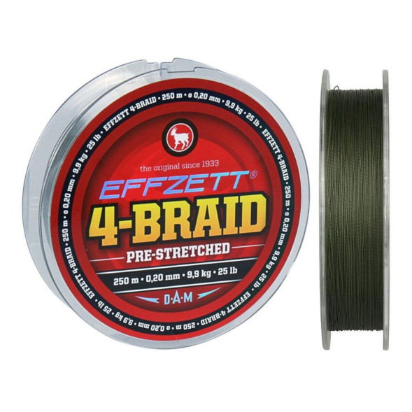 Шнур DAM Effzett 4-braid 125m moss green