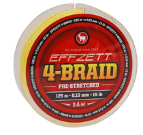 Шнур D.A.M. Effzett 4-BRAID 125m 0,23mm 11,3kg (yellow)