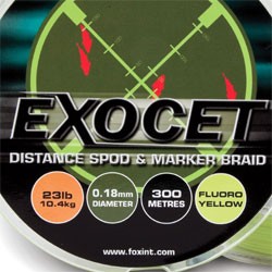 Шнур для спода и маркера Fox Exocet Yellow 23lb/10,4kg 0,18 mm 300 m