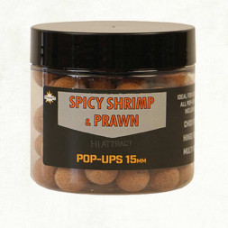 Бойлы Dynamite Baits Spicy Shrimp &amp; Prawn Hi-Attract Pop-Ups 15mm