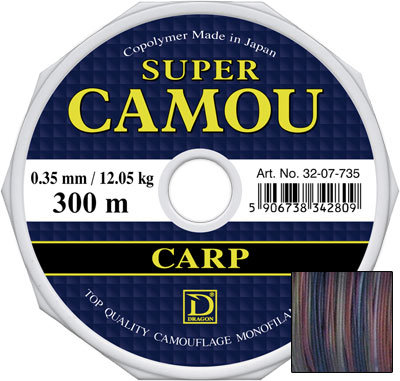 Волосінь Dragon Super Camou Carp 300m 0.25mm 6.75kg
