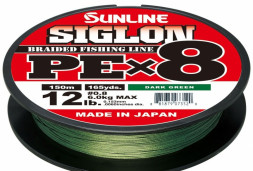 Шнур Sunline Siglon PE х8 150m (темн-зел.) #1.2/0.187mm 20lb/9.2kg