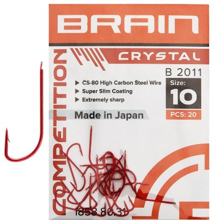 Крючок Brain Crystal B2011 #14 (20 шт/уп) ц:red