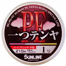 Шнур Sunline Hitotsu Tenya PE 210m #1.0/0.181mm 16Lb/7.5kg