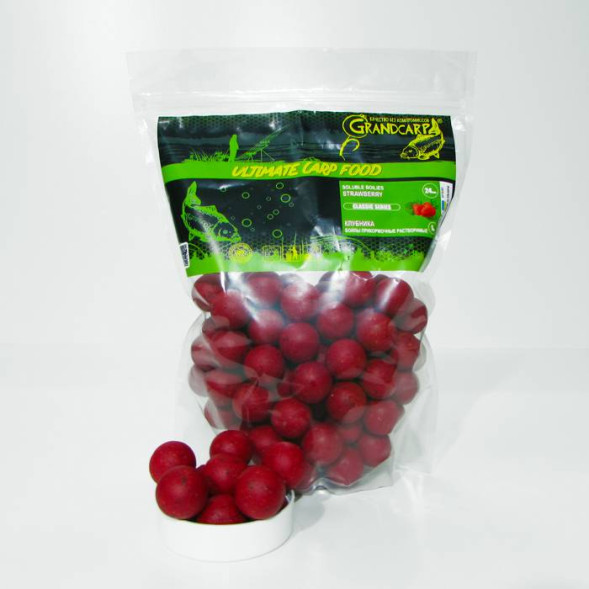 Бойл підгодовувальні розчинні Grandcarp КЛУБНИКА Ø24 мм 1 кг (BFS080)