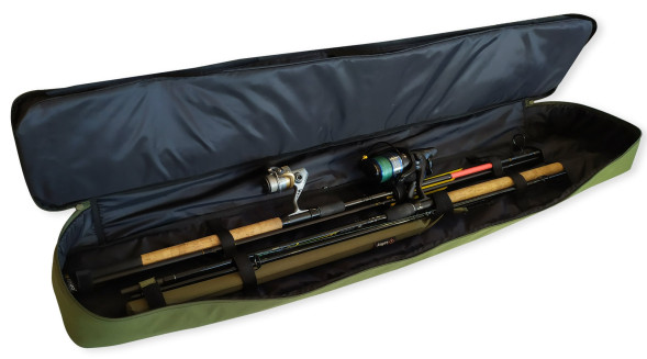 Чехол с фиксаторами для удилищ LeRoy (олива) 130