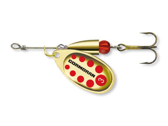 Вращающаяся блесна Cormoran Bullet №2 gold/red dots