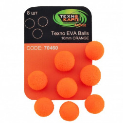 Искусственная насадка Texno Eva Balls 10 mm, orange, 8 ps