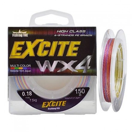 Шнур Fishing ROI Excite WX4 150м 0,20мм 9.0кг цвет-multicolor