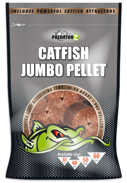 Пеллетс на сома Predator-Z Catfish Jumbo Pellet, 30mm, 850g, liver-garlic