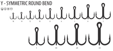 Гачок-трійник Bratfishing Y-Symmetric Round Bend # 12 BN