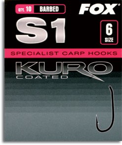 Гачки Fox S1 Kuro Hook Size 6 barbed