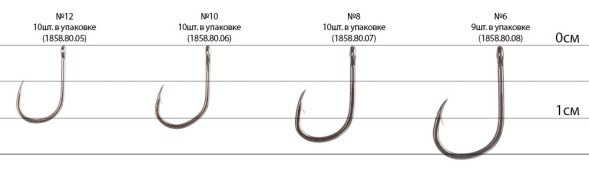 Крючок Brain F1 Wide Gape #8 (10 шт/уп)
