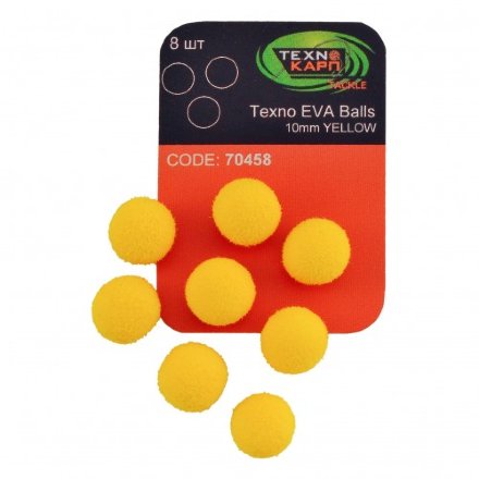 Искусственная насадка Texno Eva Balls 10 mm, yellow, 8 ps