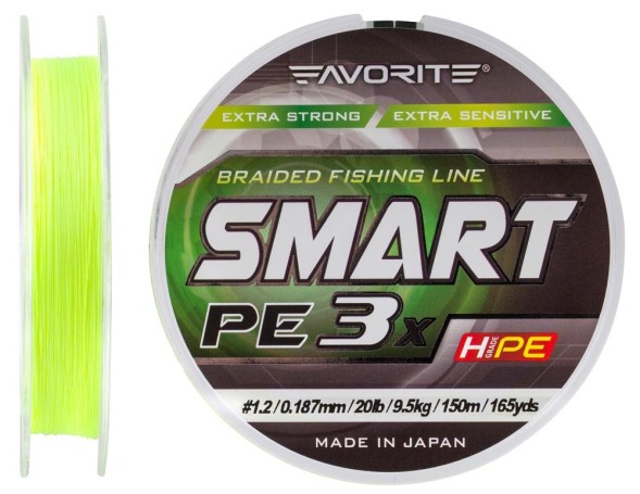Шнур Favorite Smart PE 3x 150м (fl.yellow)