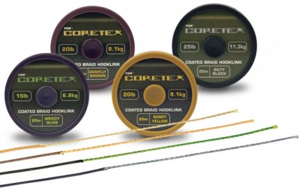 Поводочный материал Fox Coretex 20lb Weedy Olive