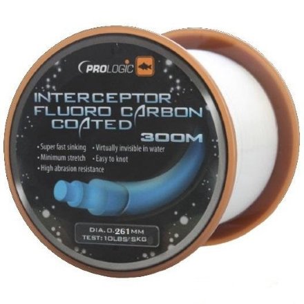 Флюрокарбон Prologic Interceptor Fluoro Carbon Coated 0.261mm 300m 5kg (белый)