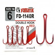 Двойной крючок Fanatik FD-1140 №2 4шт Red