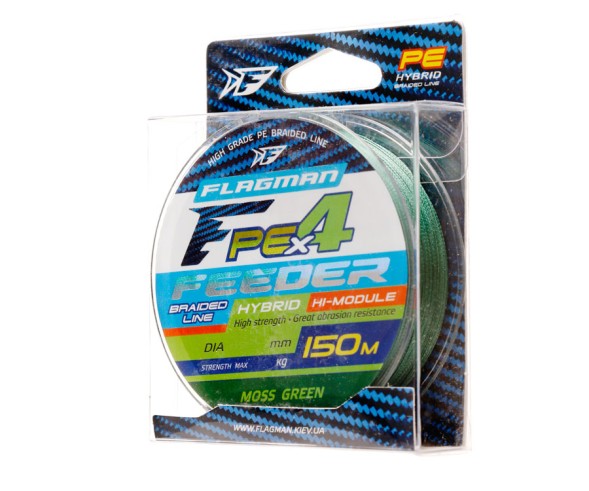 Шнур Flagman PE Hybrid F4 Feeder 150м Moss Green 0.14мм 7кг