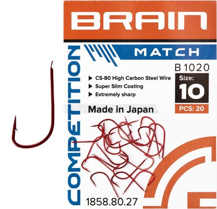 Крючок Brain Match B1020 #12 (20 шт/уп) ц:red