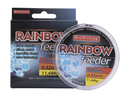 Волосінь Bratfishing Rainbow Feeder 100 m 0,20 mm 5,75 kg