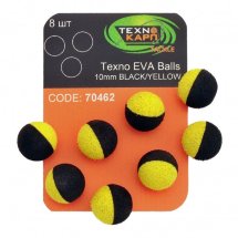 Искусственная насадка Texno Eva Balls 14 mm, black/yellow, 8 ps