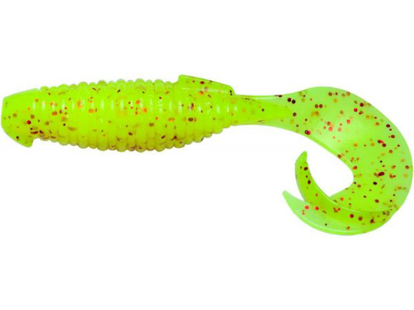 Съедобный силикон Keitech Flapper Grub 4&quot; pal#01 chartreuse red flake