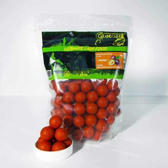 Бойлы прикормочные долгорастворимые Grandcarp СЛИВА Ø24 мм 1 кг (BFL054)