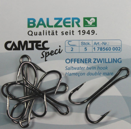 Крючок-двойник Balzer Camtec Double One Hook №1/0 5шт.
