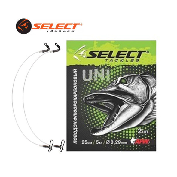 Поводок Select флюорокарбоновый 25см, 12кг, 2шт