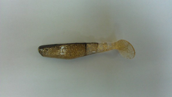 Виброхвост Manns Predator 3 90мм бронзовый с блестками/черной спиной